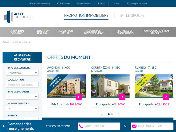Version responsive du portail immobilier créé par l'agence web Alteo